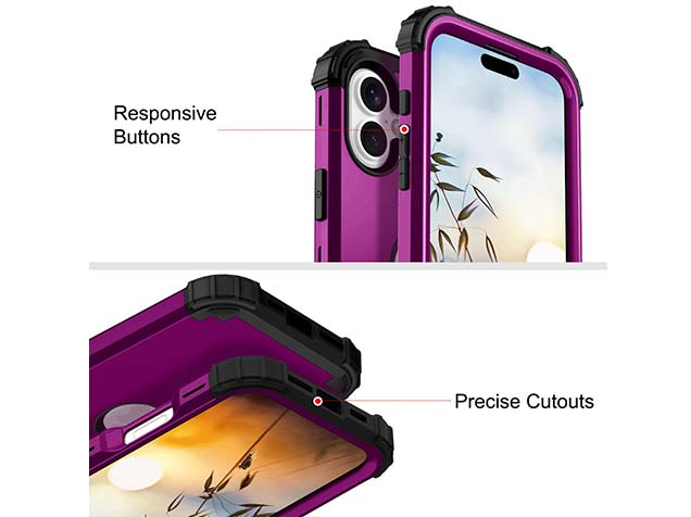 Defender Case for iPhone 16 - Plum