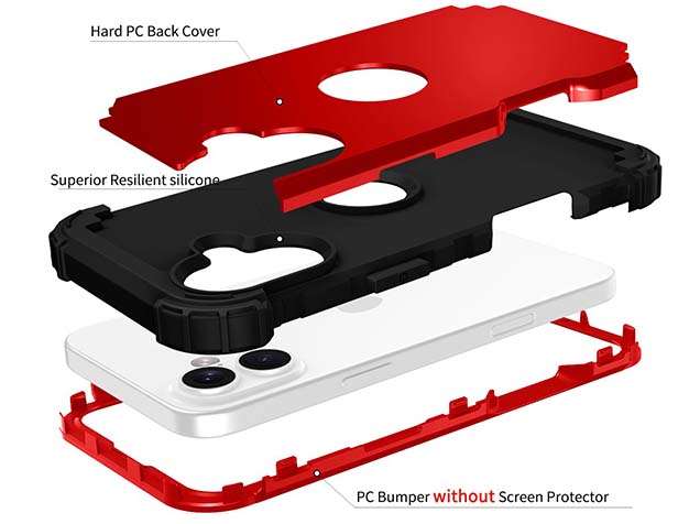 Defender Case for iPhone 16 - Red