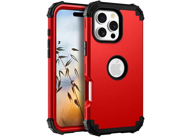 Defender Case for iPhone 16 Pro Max - Red Impact Case