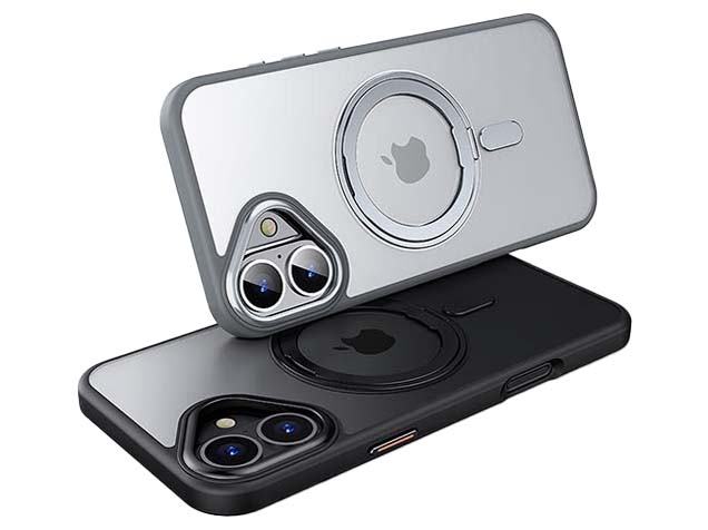 Magnetic Ring Stand Case for iPhone 16 - Purple