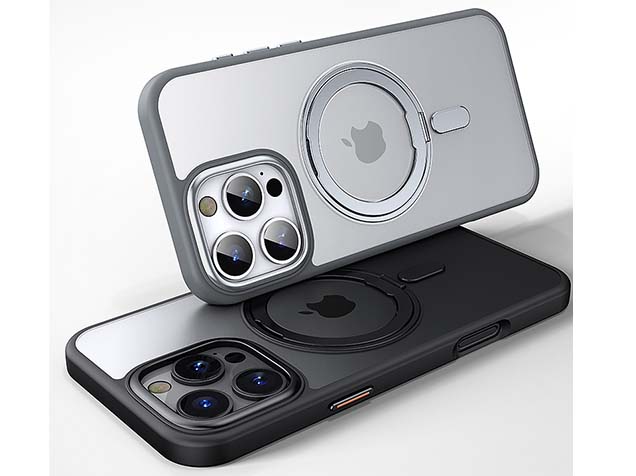 Magnetic Ring Stand Case for iPhone 16 Pro Max - Grey