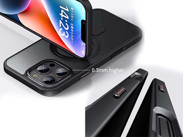 Magnetic Ring Stand Case for iPhone 16 Pro Max - Black