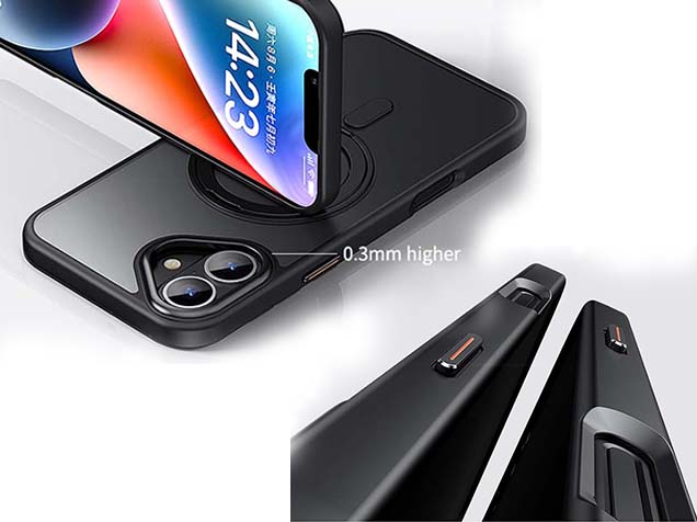 Magnetic Ring Stand Case for iPhone 16 - Purple