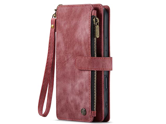 CaseMe Synthetic Leather Wallet Case with Zipper Pocket for iPhone 16 Plus - Blush