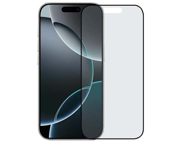 Anti Glare Tempered Glass Screen Protector for the Apple iPhone 16 Pro - Black Screen Protector
