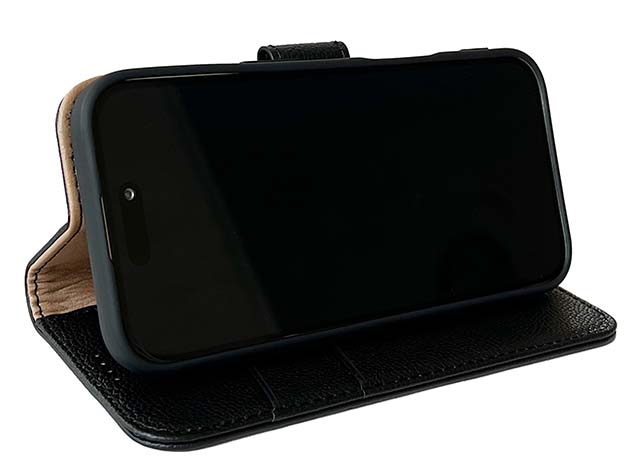 Premium Leather Wallet Case for Apple iPhone 16 Plus - Black