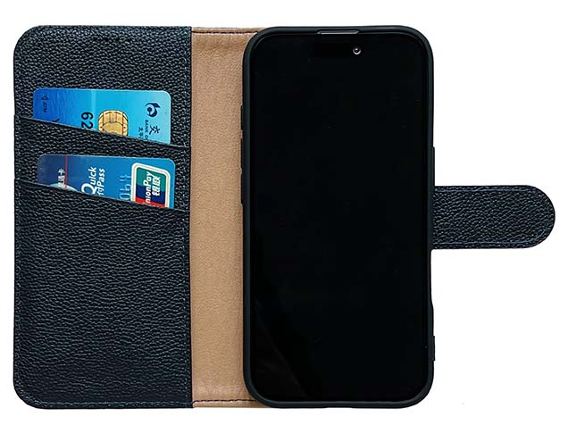 Premium Leather Wallet Case for Apple iPhone 16 Plus - Midnight Blue