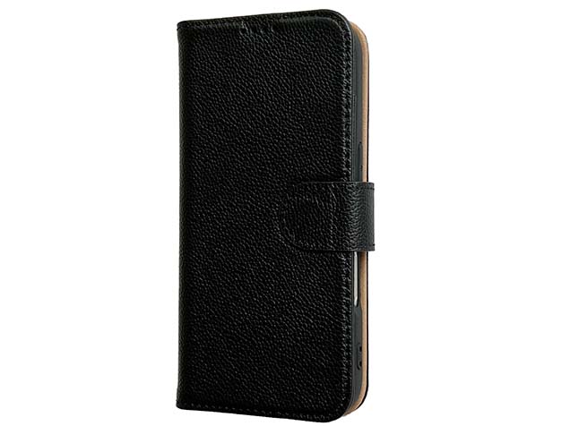 Premium Leather Wallet Case for Apple iPhone 16 Pro - Black