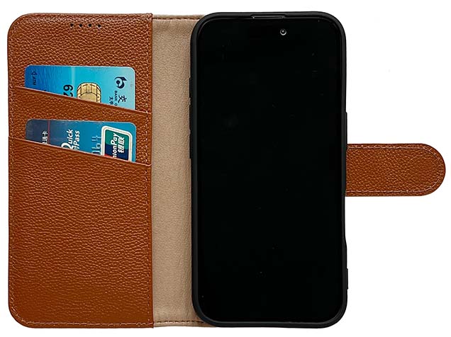 Premium Leather Wallet Case for Apple iPhone 16 Pro Max - Caramel