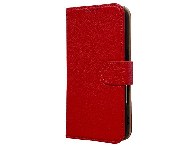 Premium Leather Wallet Case for Apple iPhone 16 Pro Max - Red