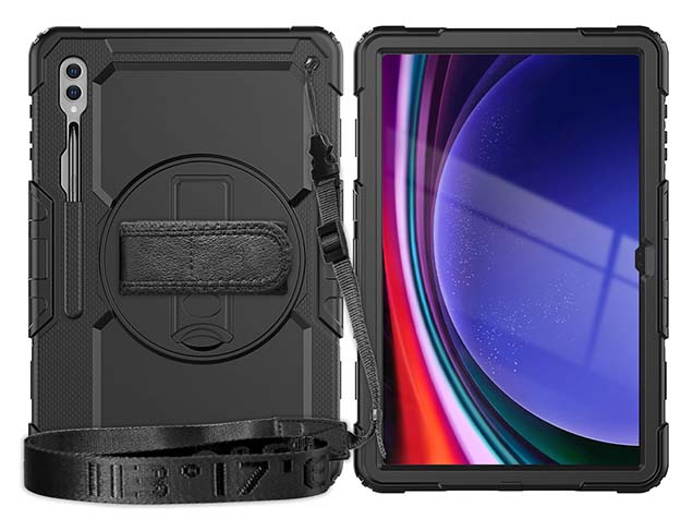 Rugged Impact Case with Strap for Samsung Galaxy Tab S10 Ultra - Classic Black Impact Case