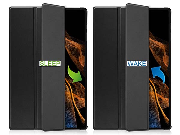 Slim Synthetic Leather Flip Case with Stand for Samsung Galaxy Tab S10 Ultra - Black
