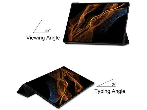 Slim Synthetic Leather Flip Case with Stand for Samsung Galaxy Tab S10 Ultra - Black