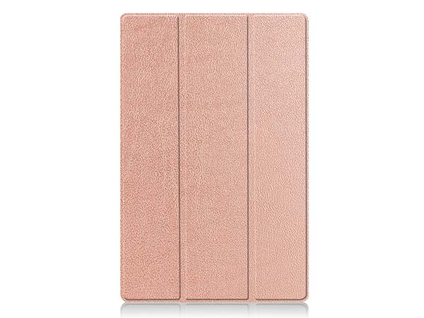 Slim Synthetic Leather Flip Case with Stand for Samsung Galaxy Tab S10 Ultra - Rose Gold