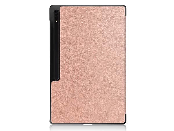 Slim Synthetic Leather Flip Case with Stand for Samsung Galaxy Tab S10 Ultra - Rose Gold
