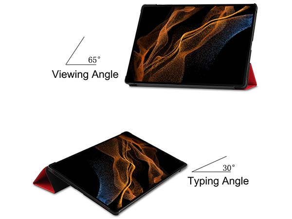 Slim Synthetic Leather Flip Case with Stand for Samsung Galaxy Tab S10 Ultra - Red