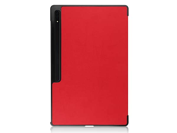 Slim Synthetic Leather Flip Case with Stand for Samsung Galaxy Tab S10 Ultra - Red
