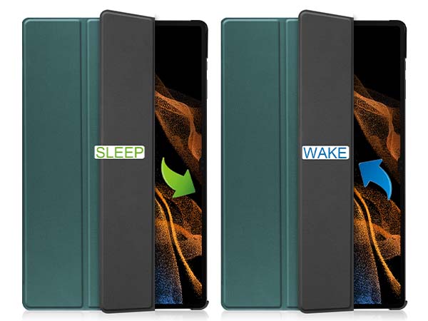Slim Synthetic Leather Flip Case with Stand for Samsung Galaxy Tab S10 Ultra - Teal