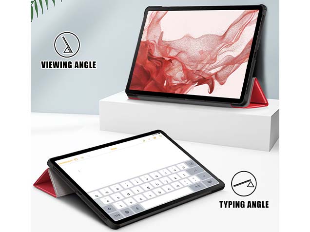 Slim Synthetic Leather Flip Case with Stand for Samsung Galaxy Tab S10+ - Red