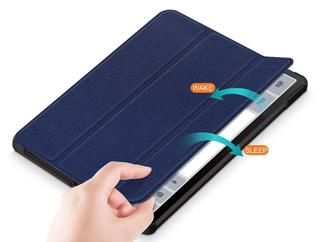Slim Synthetic Leather Flip Case with Stand for Samsung Galaxy Tab S10+ - Navy