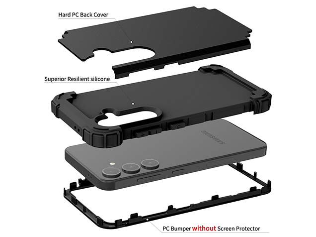 Defender Case for the Samsung Galaxy S24 FE - Black