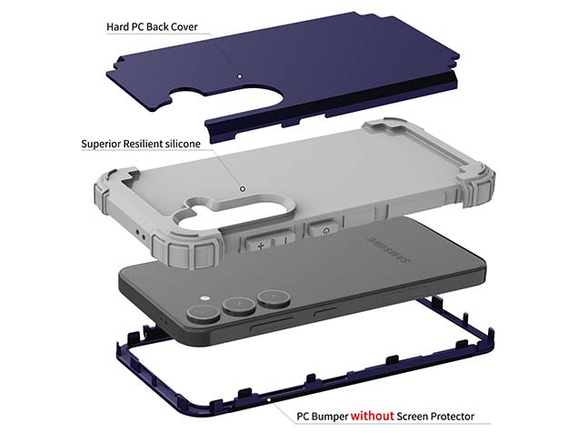 Defender Case for the Samsung Galaxy S24 FE - Navy/Grey
