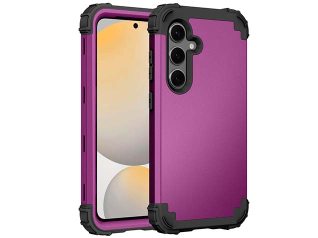 Defender Case for the Samsung Galaxy S24 FE - Purple/Black Impact Case