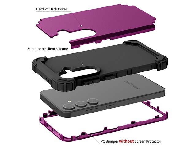 Defender Case for the Samsung Galaxy S24 FE - Purple/Black