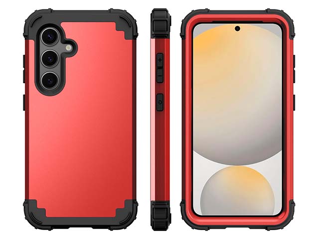 Defender Case for the Samsung Galaxy S24 FE - Red/Black