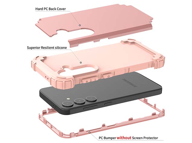 Defender Case for the Samsung Galaxy S24 FE - Rose Gold/Pink