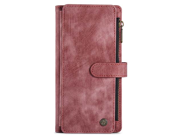 CaseMe Synthetic Leather Wallet Case with Zipper Pocket for Samsung Galaxy S24 FE - Blush