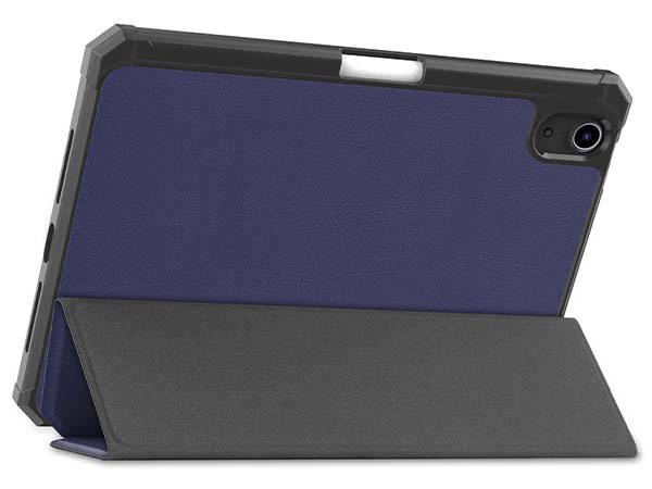 Slim Synthetic Leather Case with Stand and Pen Holder for the iPad mini 7 (2024 - A17 Pro) - Navy Blue