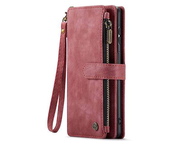 CaseMe Synthetic Leather Wallet Case with Zipper Pocket for Samsung Galaxy A16 - Blush