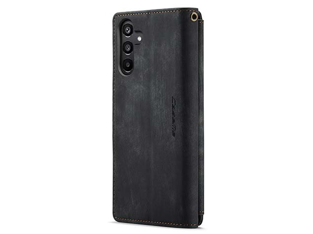CaseMe Synthetic Leather Wallet Case with Zipper Pocket for Samsung Galaxy A16 - Charcoal
