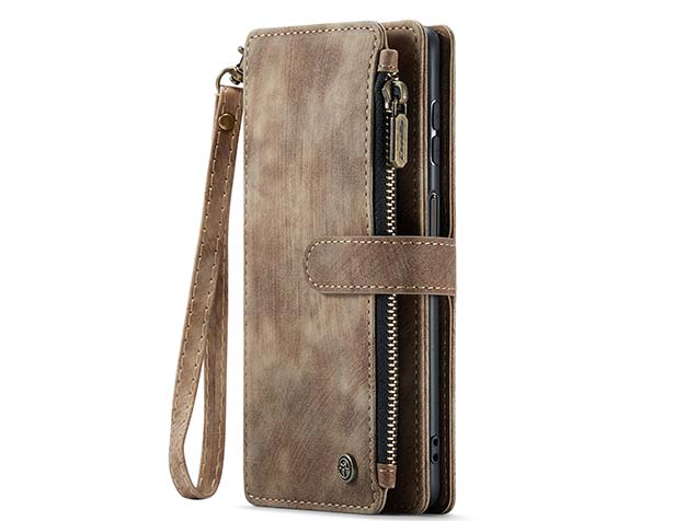 CaseMe Synthetic Leather Wallet Case with Zipper Pocket for Samsung Galaxy A16 - Desert Taupe