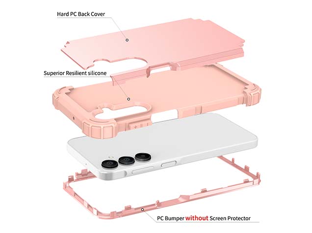Defender Case for the Samsung Galaxy A16 - Rose Gold/Pink