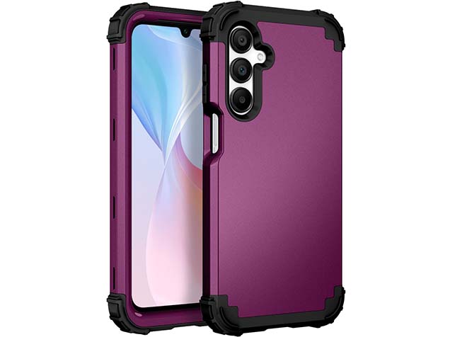 Defender Case for the Samsung Galaxy A16 - Plum/Black Impact Case