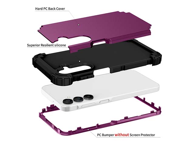 Defender Case for the Samsung Galaxy A16 - Plum/Black