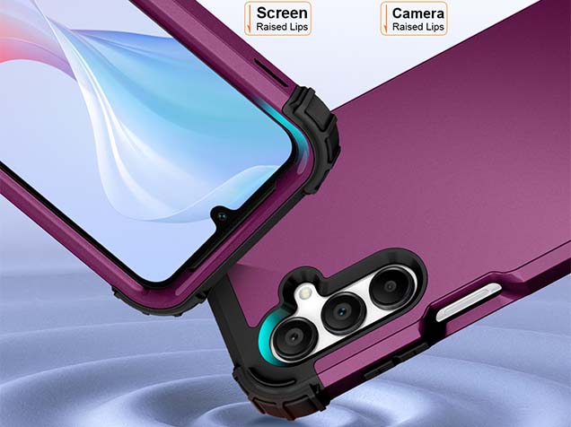 Defender Case for the Samsung Galaxy A16 - Plum/Black