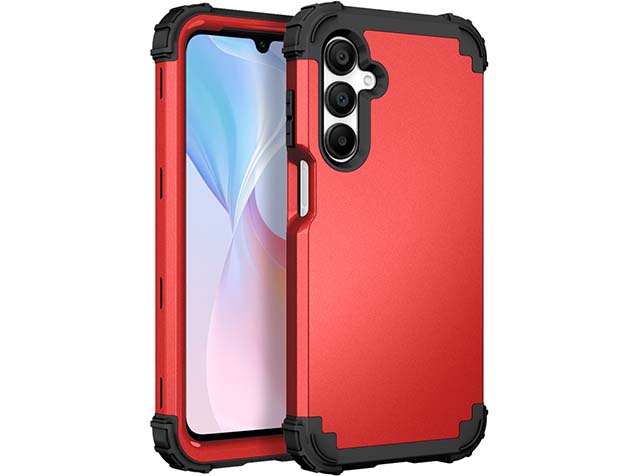 Defender Case for the Samsung Galaxy A16 - Red/Black Impact Case