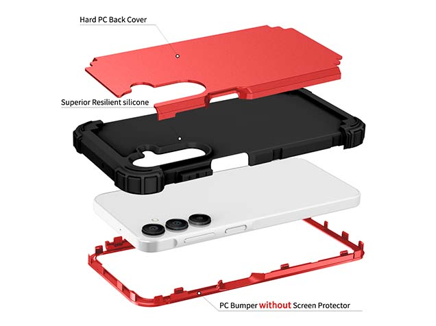 Defender Case for the Samsung Galaxy A16 - Red/Black