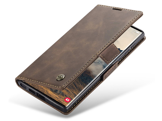 CaseMe Slim Synthetic Leather Wallet Case with Stand for Samsung Galaxy S25 Ultra - Chocolate Leather Wallet Case