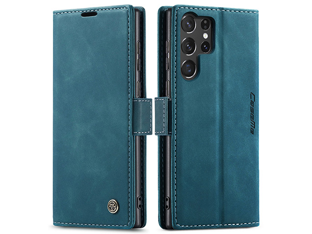 CaseMe Slim Synthetic Leather Wallet Case with Stand for Samsung Galaxy S25 Ultra - Teal