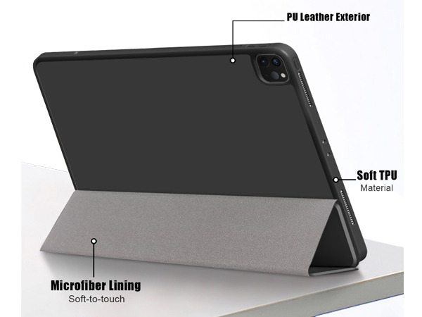 Synthetic Leather Flip Case with Stand for iPad Air 13 inch (2025) - Black Leather Flip Case