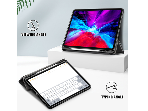 Synthetic Leather Flip Case with Stand for iPad Air 13 inch (2025) - Black