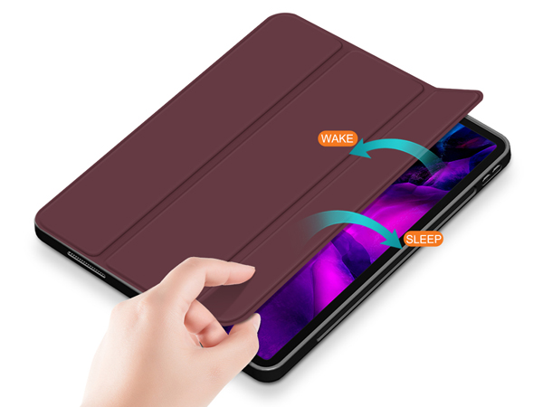Synthetic Leather Flip Case with Stand for iPad Air 13 inch (2025) - Burgundy