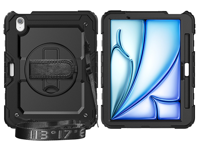 Rugged Impact Case with Strap for iPad Air 11 (2025) - Classic Black Impact Case