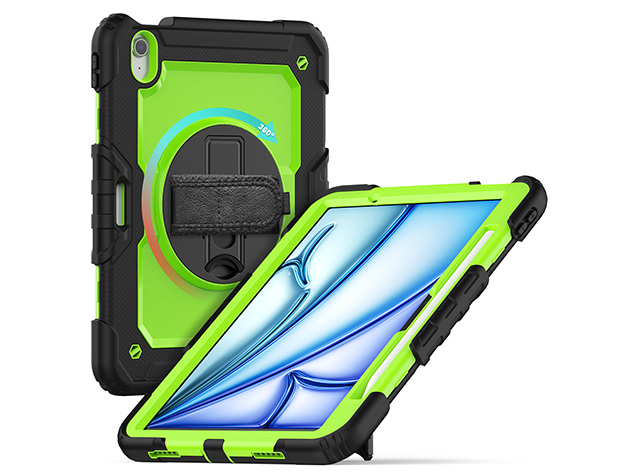 Rugged Impact Case with Strap for iPad Air 11 (2025) - Green