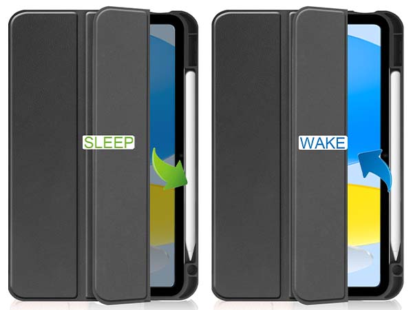 Synthetic Leather Flip Case with Stand for iPad 11th Gen (A16) - Black