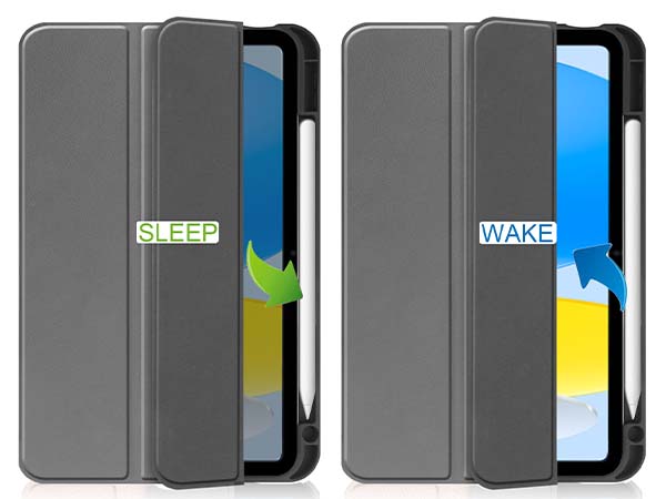 Synthetic Leather Flip Case with Stand for iPad 11th Gen (A16) - Grey